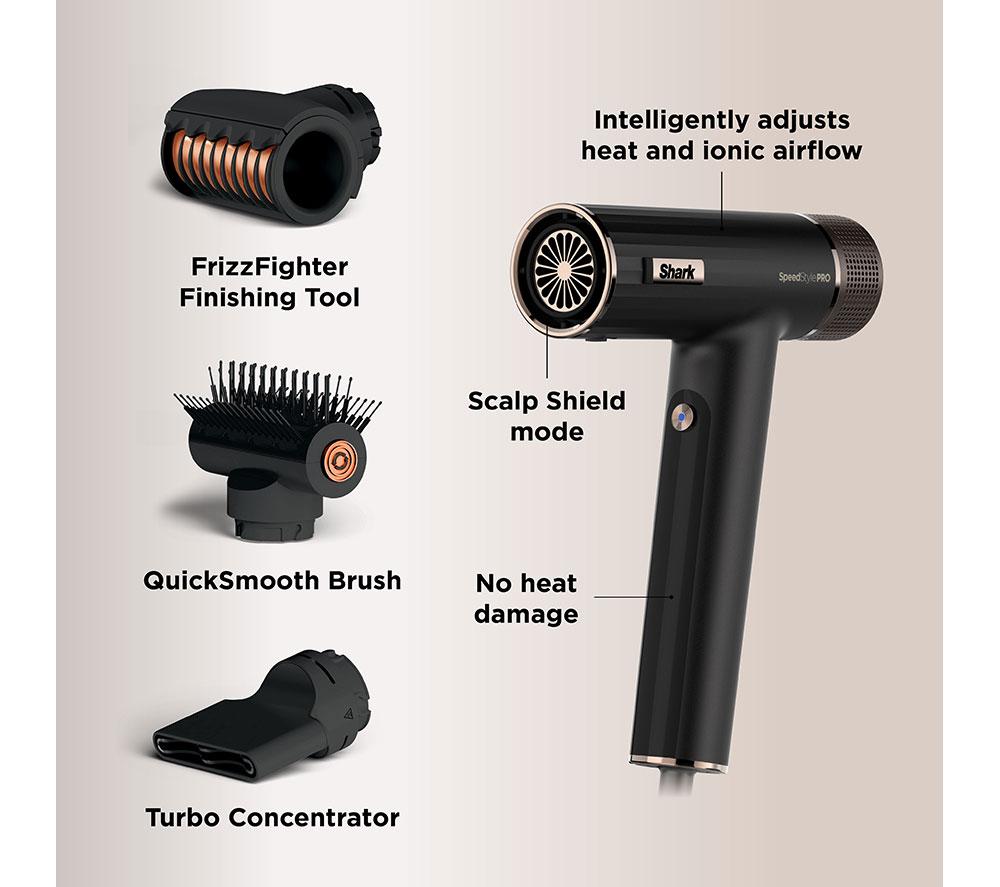 SHARK SpeedStyle Pro HD731UK 3-in-1 Hair Dryer - Black image number 10 of 10