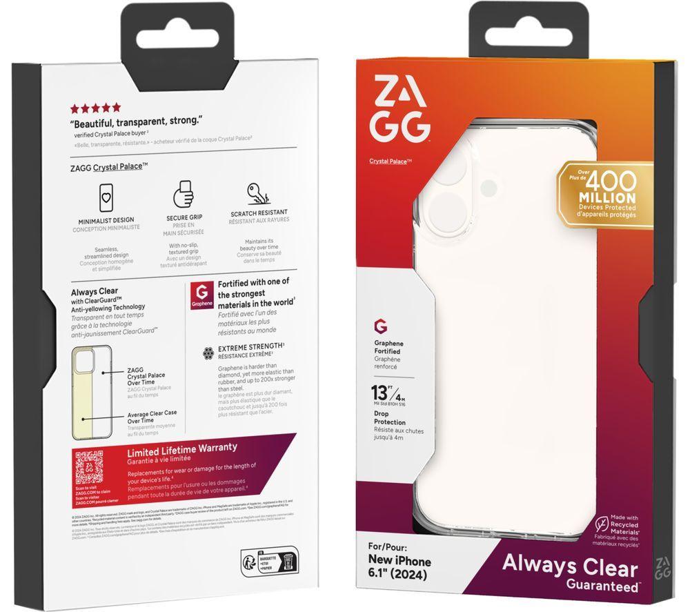 ZAGG Crystal Palace iPhone 16 Case - Clear image number 3 of 3