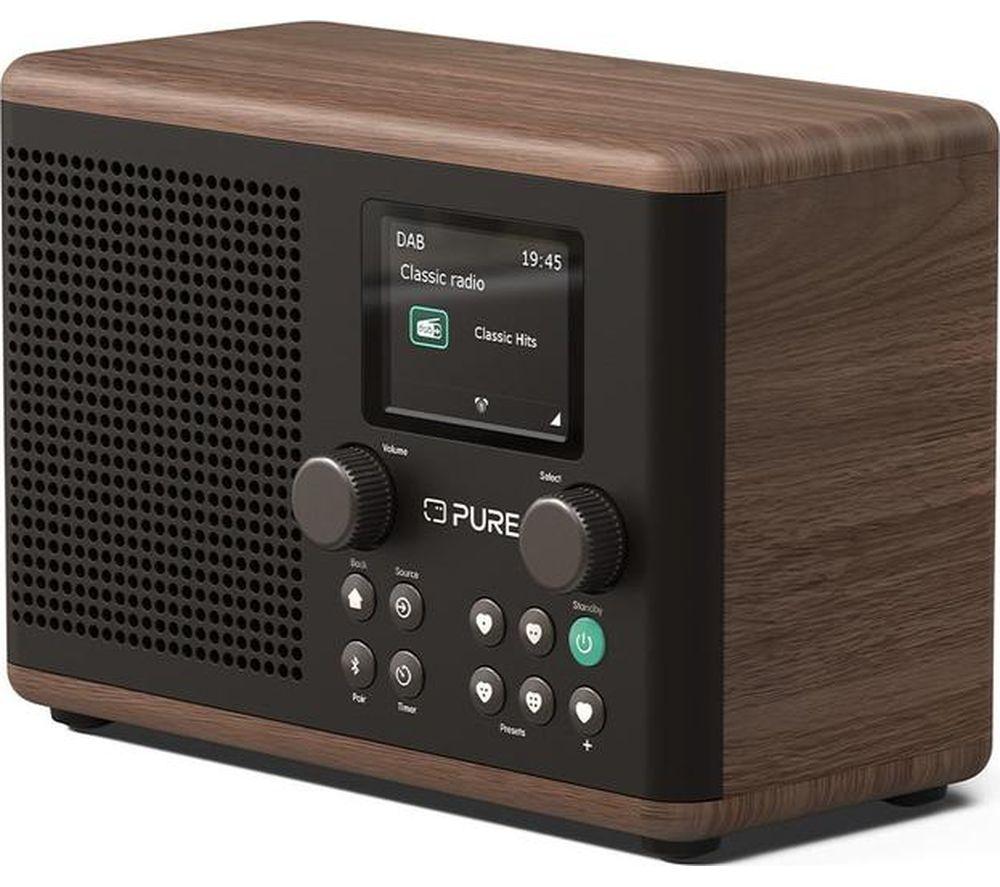 PURE Classic H4 DAB+/FM Bluetooth Radio - Walnut & Coffee Black image number 2 of 6
