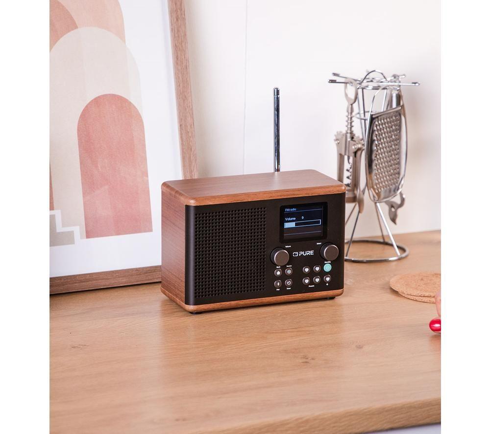 PURE Classic H4 DAB+/FM Bluetooth Radio - Walnut & Coffee Black image number 5 of 6