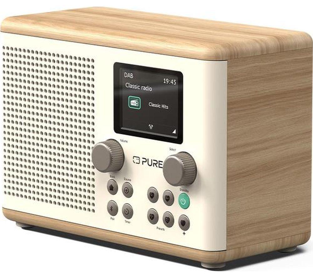 PURE Classic H4 DAB+/FM Bluetooth Radio - Cotton White & Oak image number 2 of 6