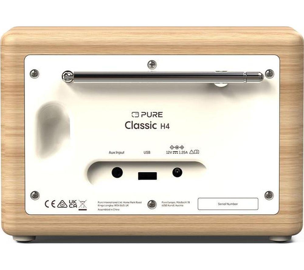 PURE Classic H4 DAB+/FM Bluetooth Radio - Cotton White & Oak image number 4 of 6