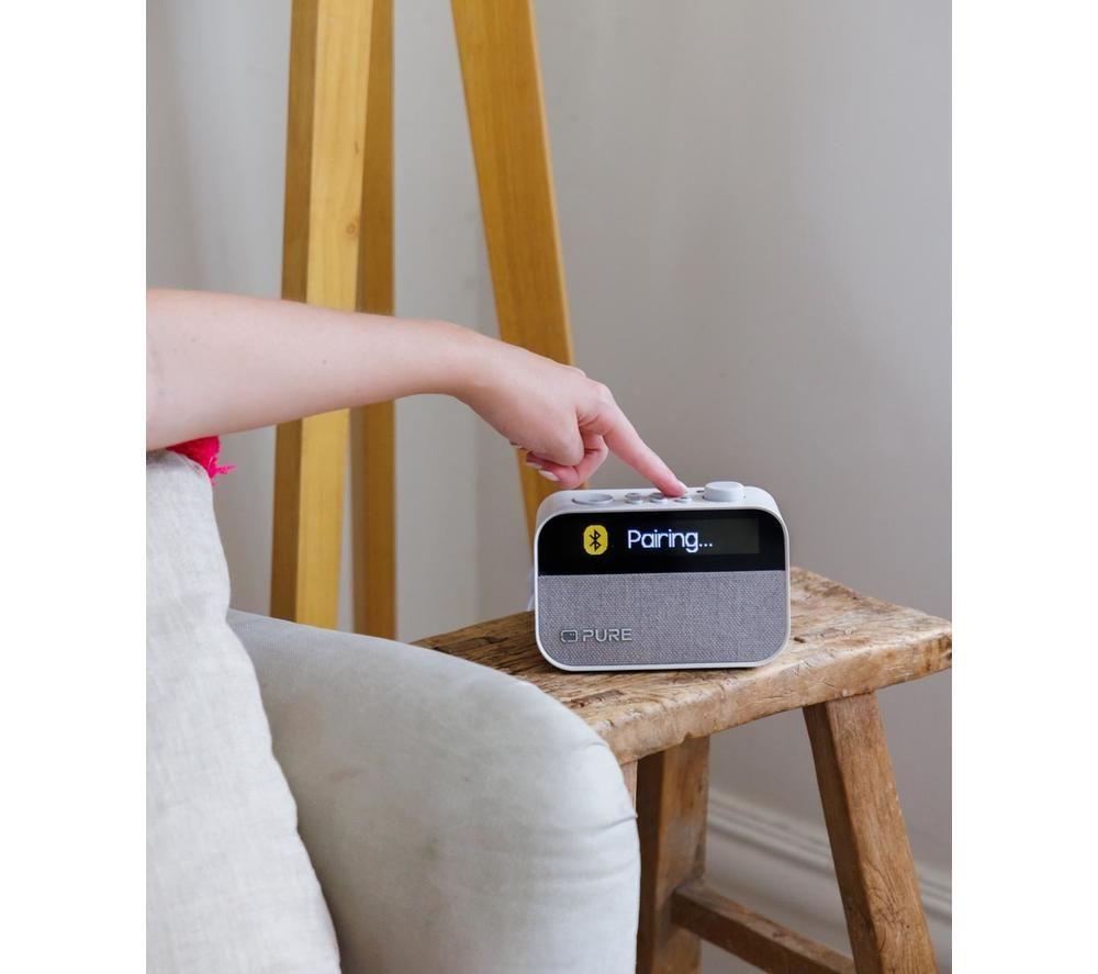 PURE Moment DAB+/FM Bluetooth Clock Radio - Cotton White image number 4 of 5