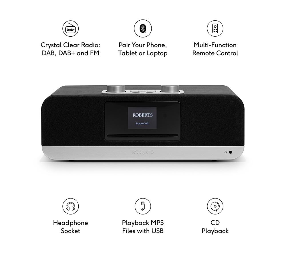 ROBERTS Blutune 300L DAB+/FM Bluetooth Radio - Black image number 4 of 10