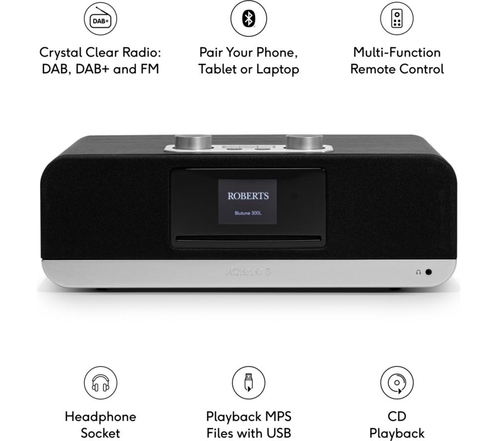 ROBERTS Blutune 300L DAB+/FM Bluetooth Radio - Black image number 9 of 10