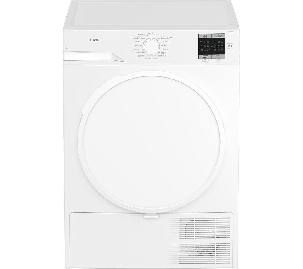 LOGIK LHP8W25 8 kg Heat Pump Tumble Dryer – White, White