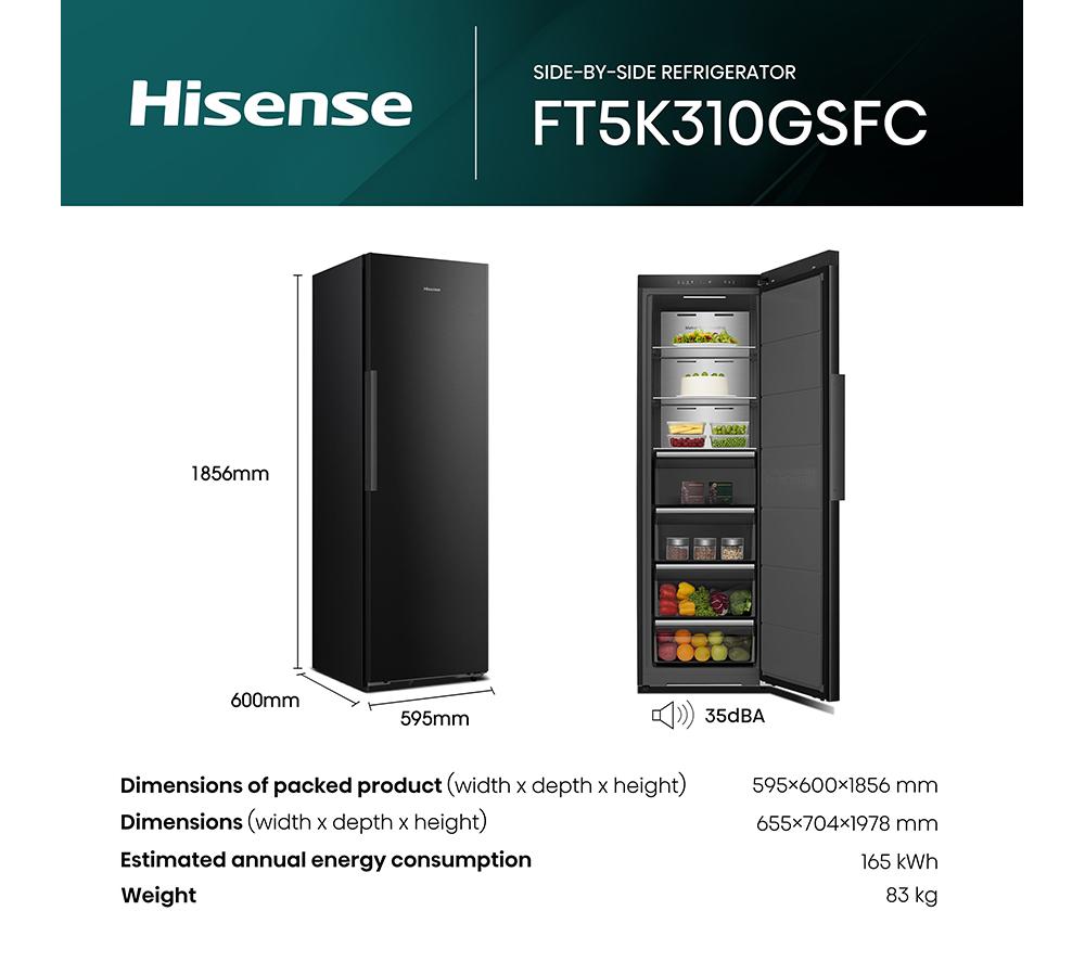 HISENSE KitchenFit FT5K310GSFC Tall Freezer - Black image number 14 of 14