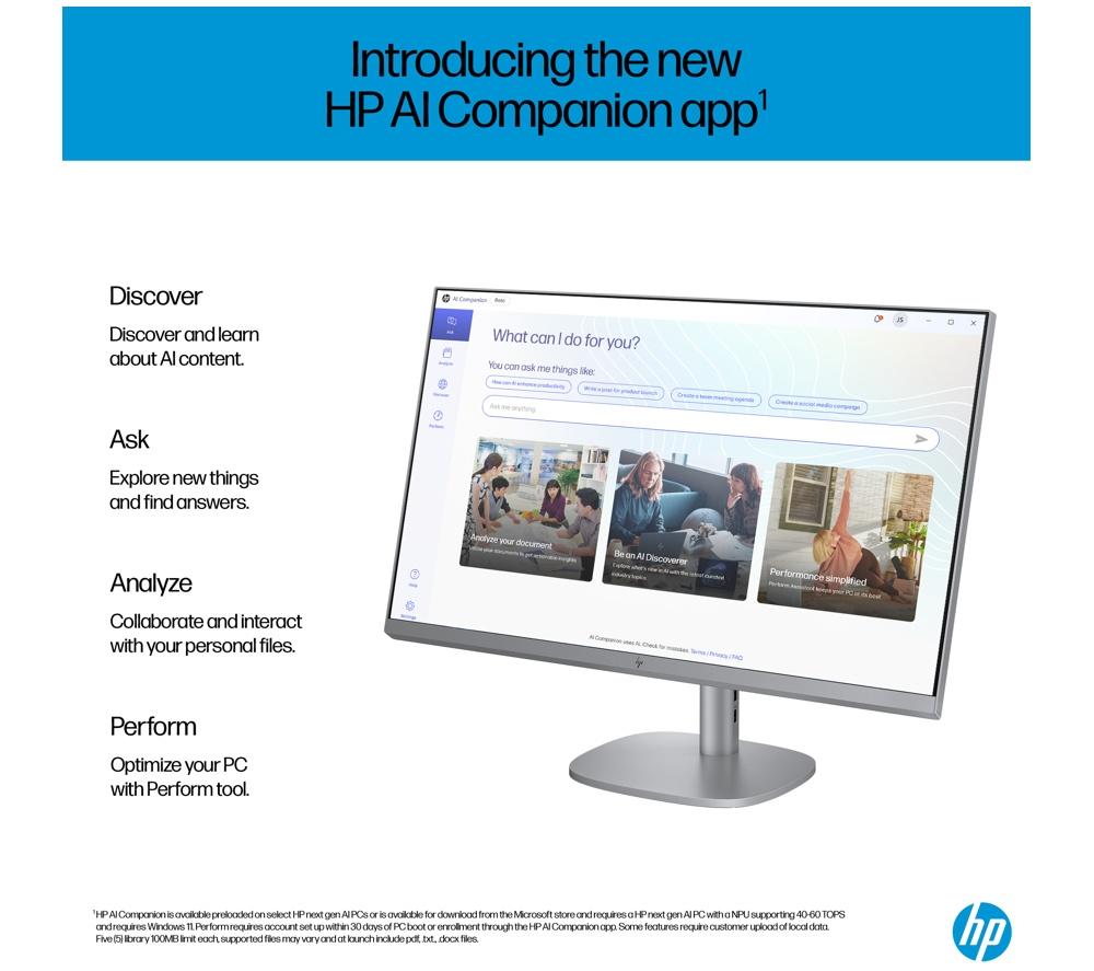 HP OmniStudio X 27-cs0004na 27" All-in-One PC - Intel&reg; Core&trade; Ultra 5, 1 TB SSD, Silver image number 6 of 29