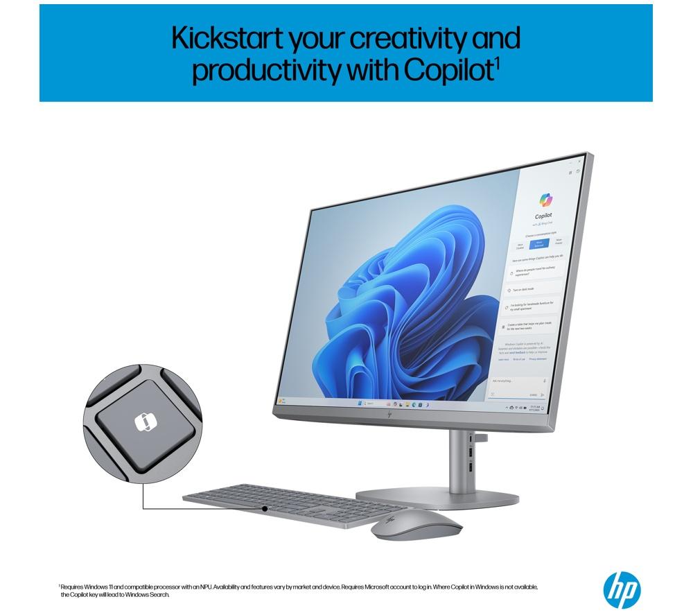 HP OmniStudio X 27-cs0004na 27" All-in-One PC - Intel&reg; Core&trade; Ultra 5, 1 TB SSD, Silver image number 7 of 29