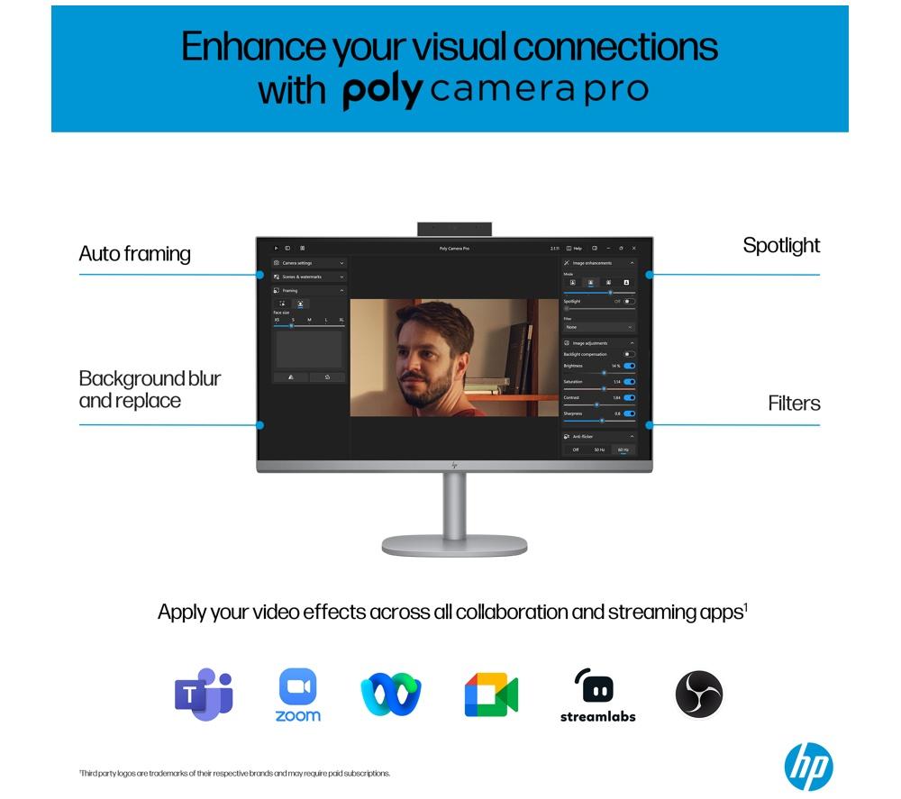 HP OmniStudio X 27-cs0004na 27" All-in-One PC - Intel&reg; Core&trade; Ultra 5, 1 TB SSD, Silver image number 8 of 29