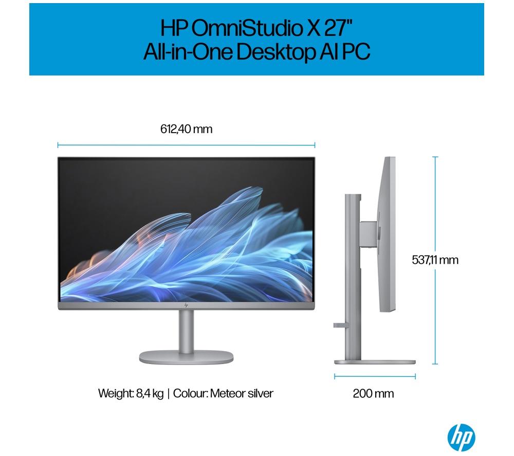 HP OmniStudio X 27-cs0004na 27" All-in-One PC - Intel&reg; Core&trade; Ultra 5, 1 TB SSD, Silver image number 14 of 29