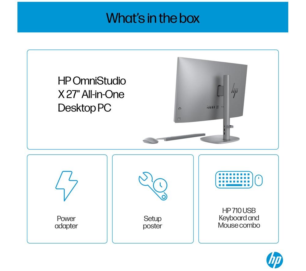 HP OmniStudio X 27-cs0004na 27" All-in-One PC - Intel&reg; Core&trade; Ultra 5, 1 TB SSD, Silver image number 15 of 29