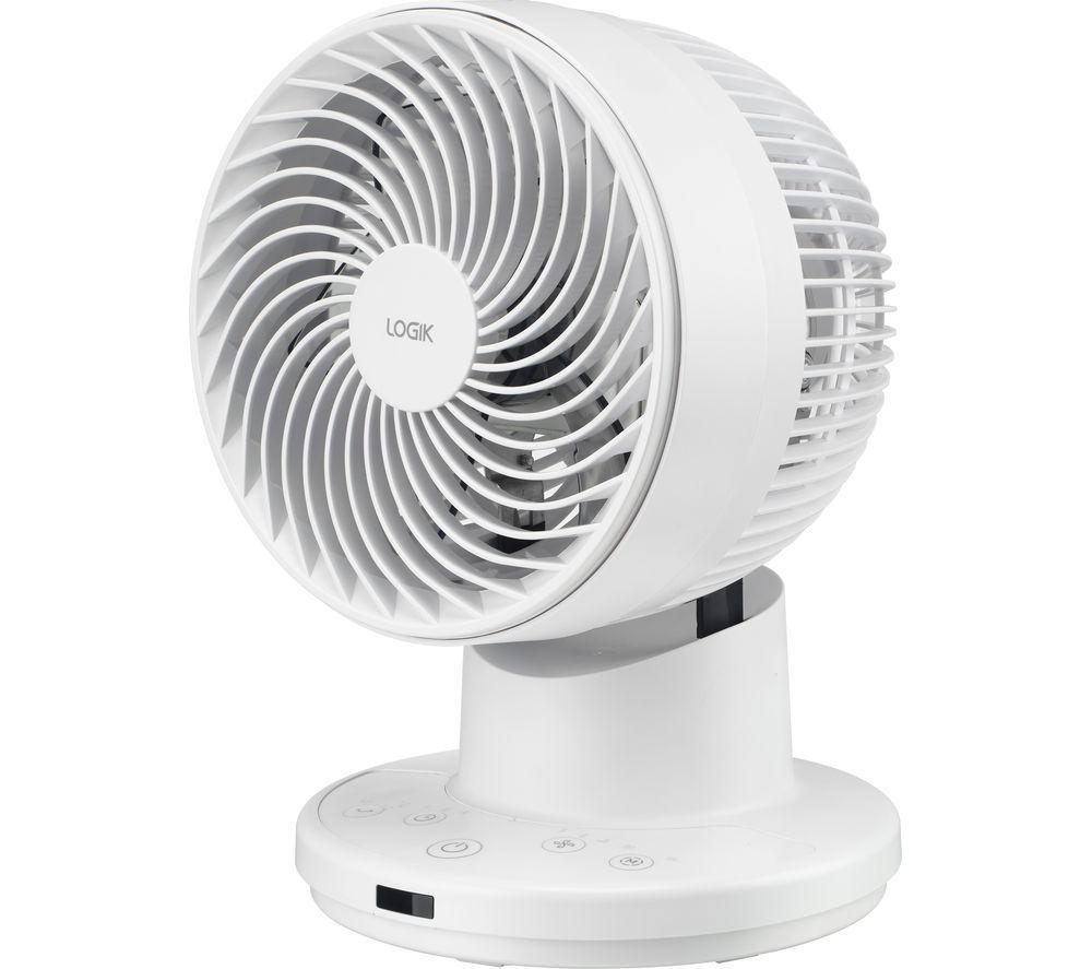 LOGIK L06CFW25 6" Desk Fan - White image number 3 of 5