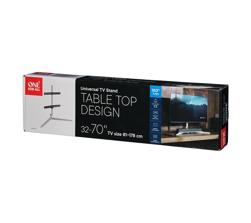 ONE FOR ALL Design WM7431 345 mm Table Top TV Stand for 32-70" TVs - White image number 6 of 6