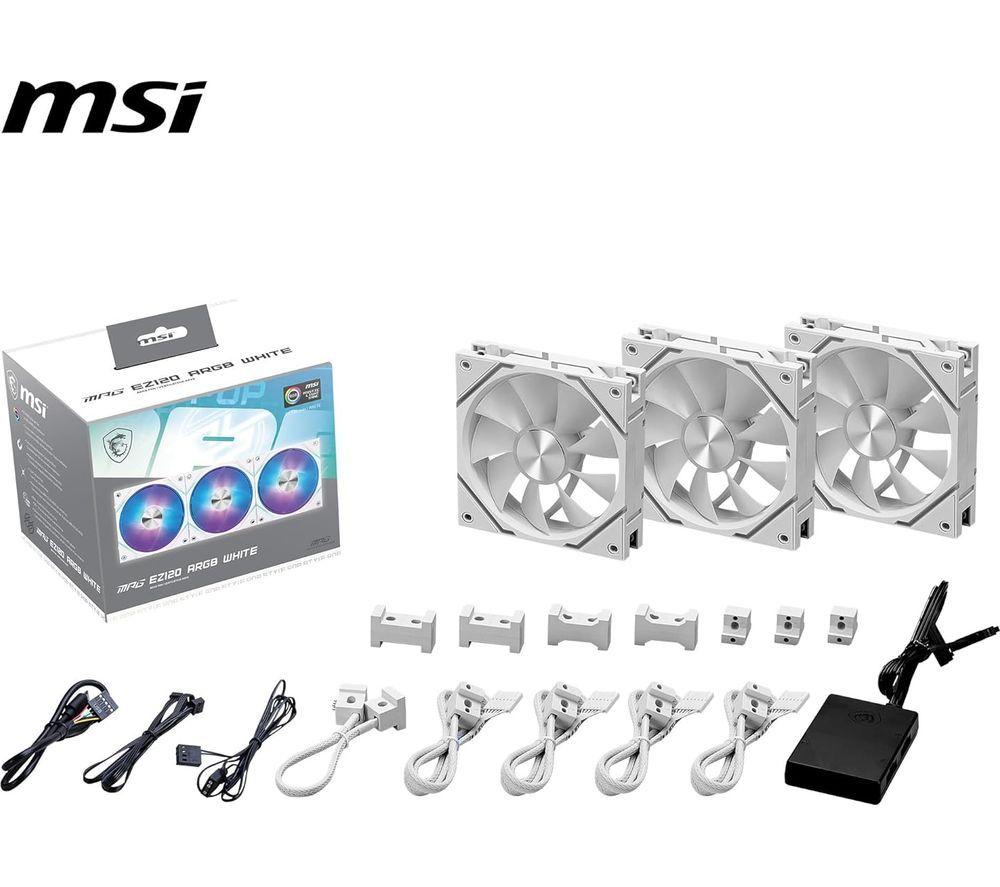 MSI MPG EZ120 120 mm Case Fan - ARGB, Triple Pack - White image number 3 of 5