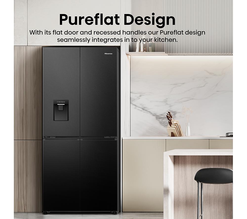 HISENSE PureFlat RQ5P470SMFE American-Style Smart Fridge Freezer - Black Stainless Steel image number 4 of 13