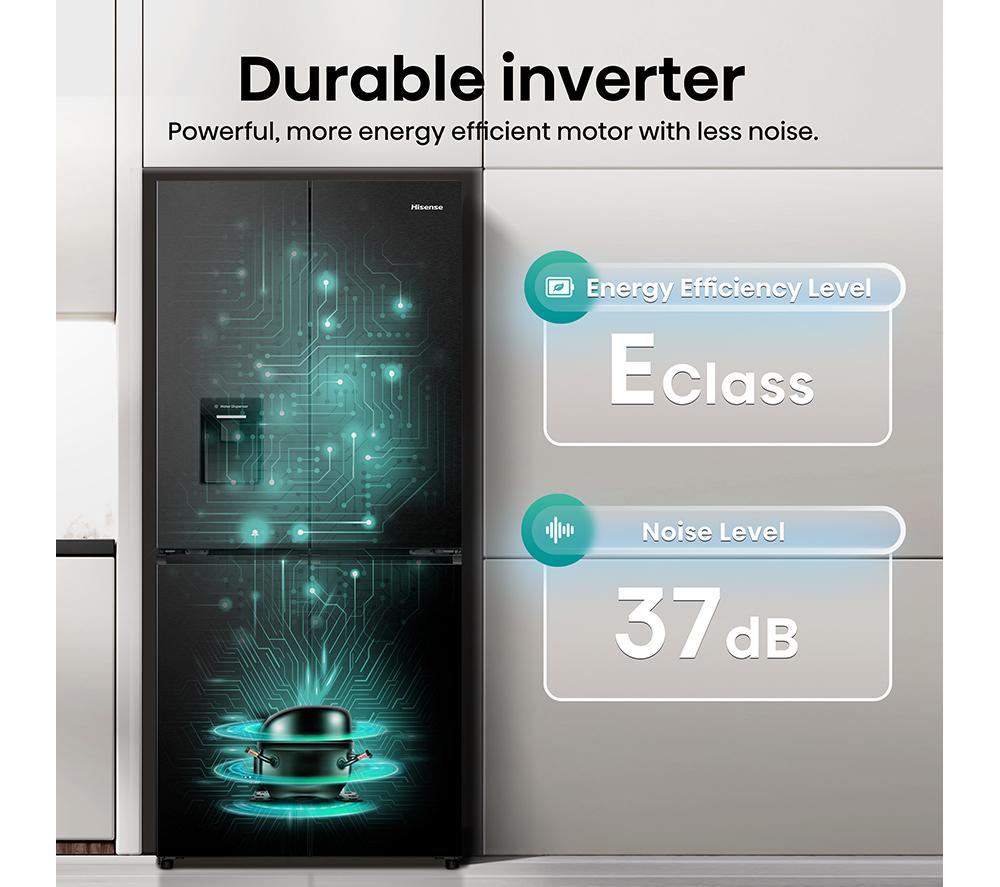 HISENSE PureFlat RQ5P470SMFE American-Style Smart Fridge Freezer - Black Stainless Steel image number 10 of 13