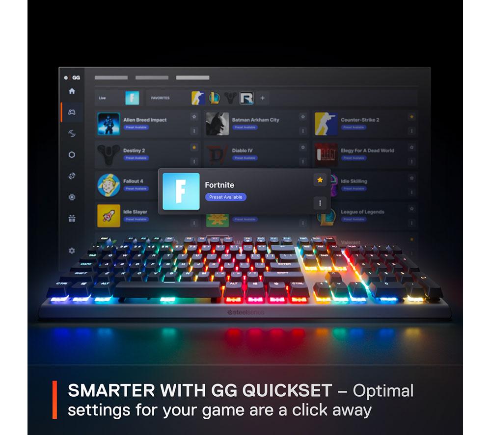 STEELSERIES Apex Pro Gen 3 Mechanical Gaming Keyboard - Black image number 3 of 12