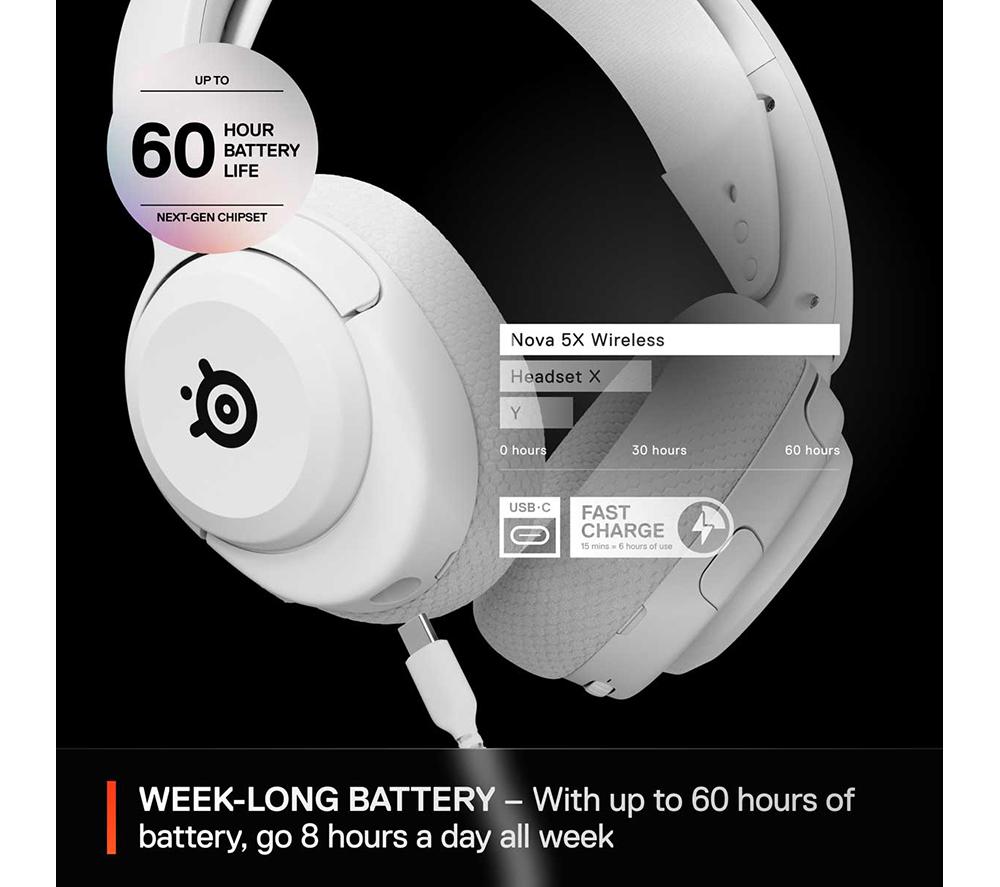 STEELSERIES Arctis Nova 5X Wireless Xbox Gaming Headset - White image number 6 of 11