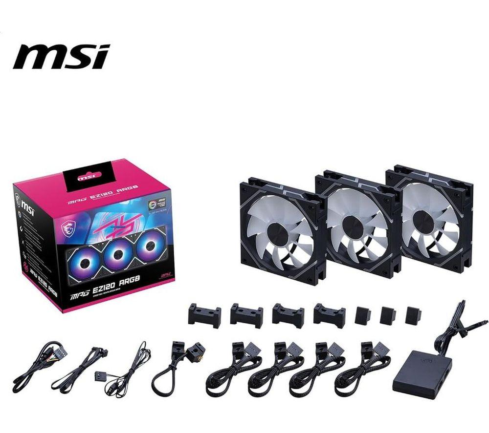 MSI MPG EZ120 120 mm Case Fan - ARGB, Triple Pack - Black image number 4 of 4