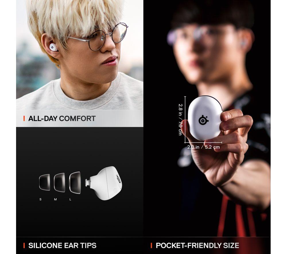 STEELSERIES Arctis GameBuds Wireless Noise-Cancelling Gaming Earbuds for PS5 - White image number 8 of 20