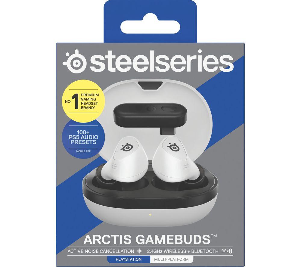 STEELSERIES Arctis GameBuds Wireless Noise-Cancelling Gaming Earbuds for PS5 - White image number 18 of 20