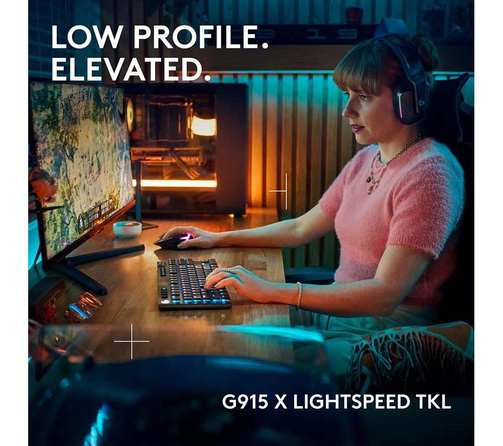 LOGITECH G915 X LIGHTSPEED TKL Wireless Mechanical Gaming Keyboard - Tactile Black image number 2 of 10