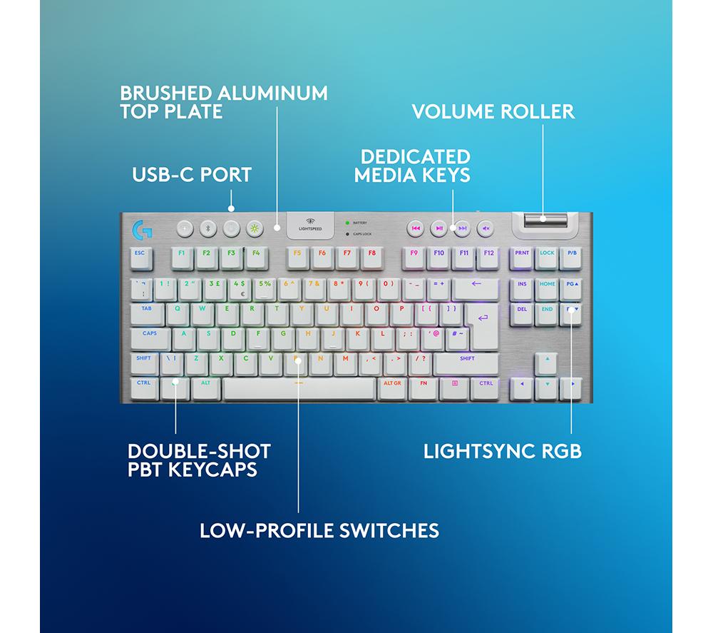 LOGITECH G915 X Lightspeed TKL Wireless Mechanical Gaming Keyboard - Tactile White image number 6 of 10