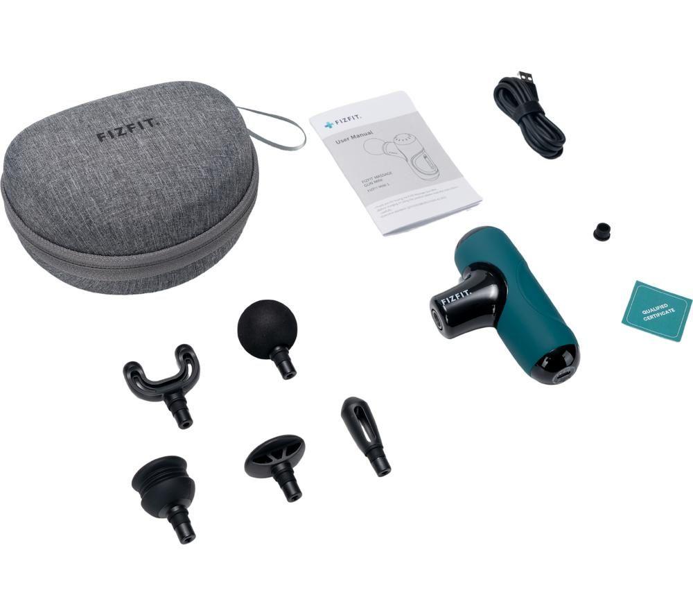 FIZFIT MGA1T Mini Handheld Body Massager - Turquoise & Black image number 5 of 5