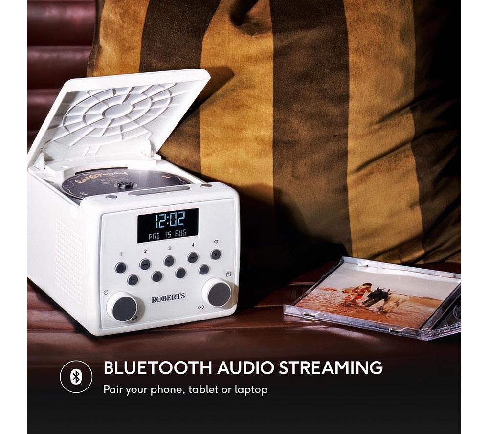 ROBERTS SOUND 49 DAB+ / FM Bluetooth Clock Radio - White image number 6 of 8