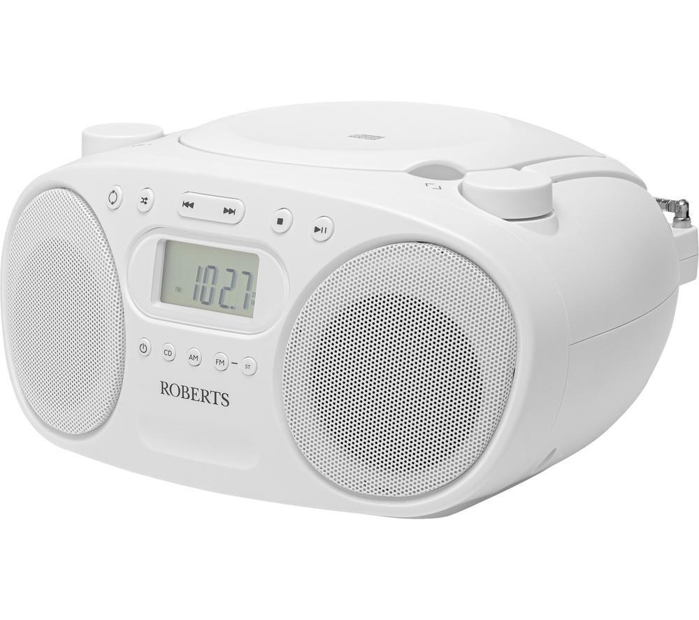 ROBERTS Zoombox FM Portable FM/AM Boombox - White image number 4 of 4