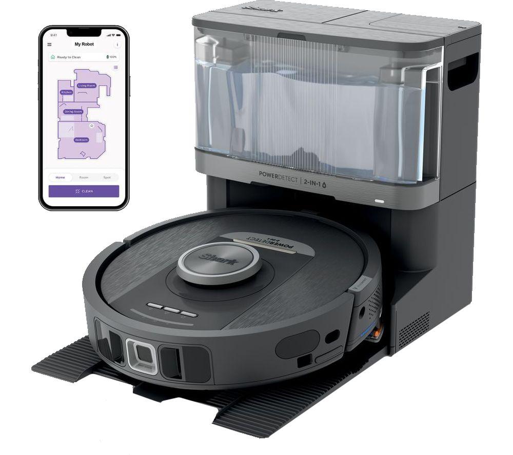SHARK RV2800YEUK PowerDetect NeverTouch 2-in-1 Robot Vacuum Cleaner - Black & Silver