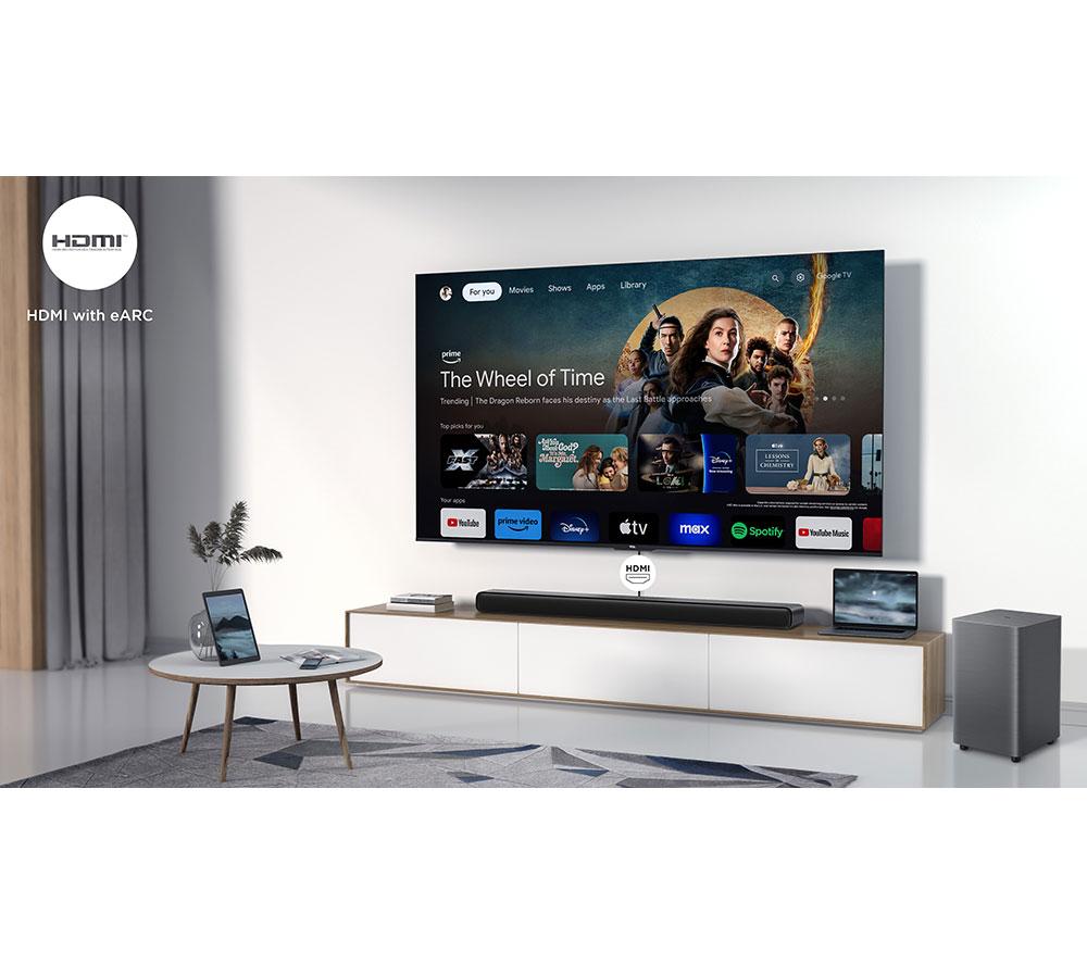 TCL S55HK 2.1 Wireless Compact Sound Bar with Dolby Atmos & DTS Virtual:X - Dark Titanium image number 4 of 23