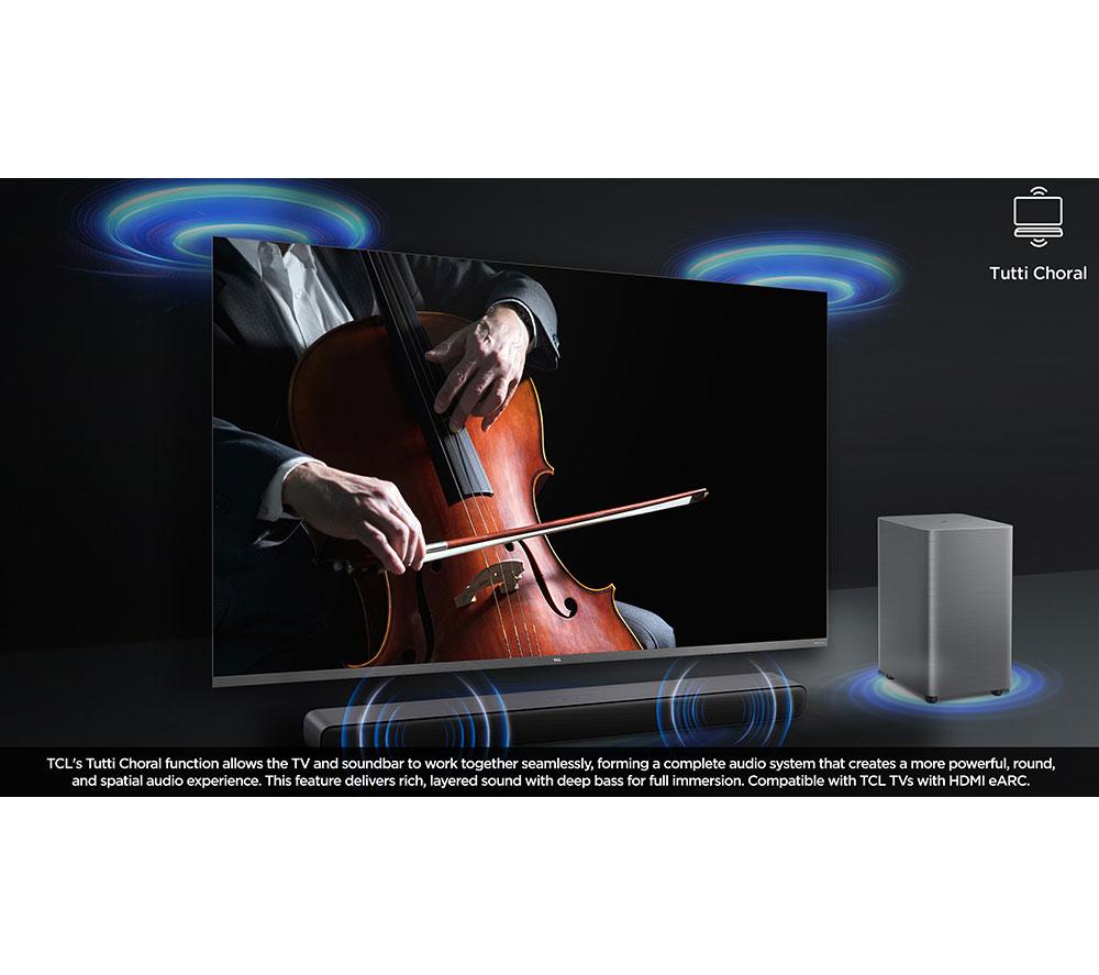 TCL S55HK 2.1 Wireless Compact Sound Bar with Dolby Atmos & DTS Virtual:X - Dark Titanium image number 9 of 23