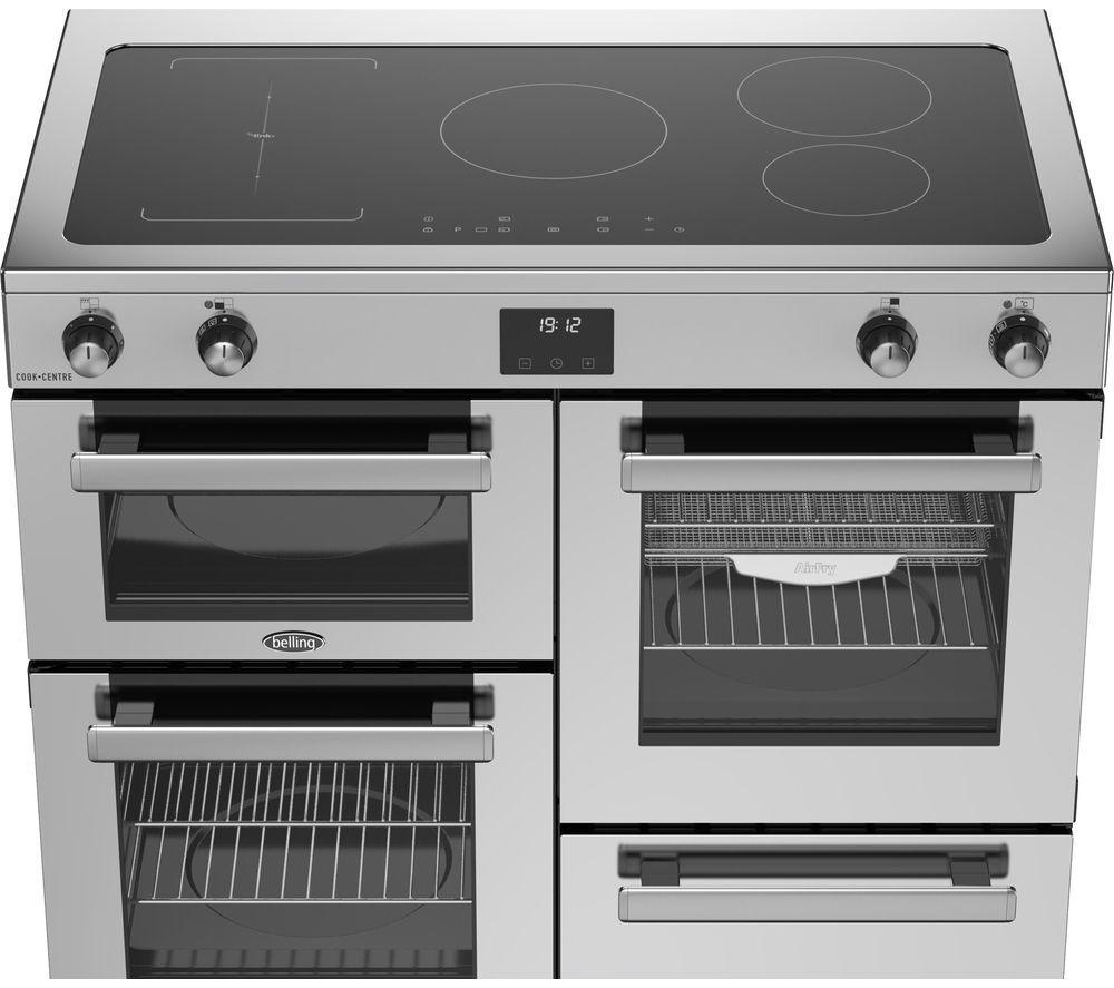 BELLING Cookcentre 100Ei Electric Induction Range Cooker - Stainless Steel & Chrome image number 6 of 19