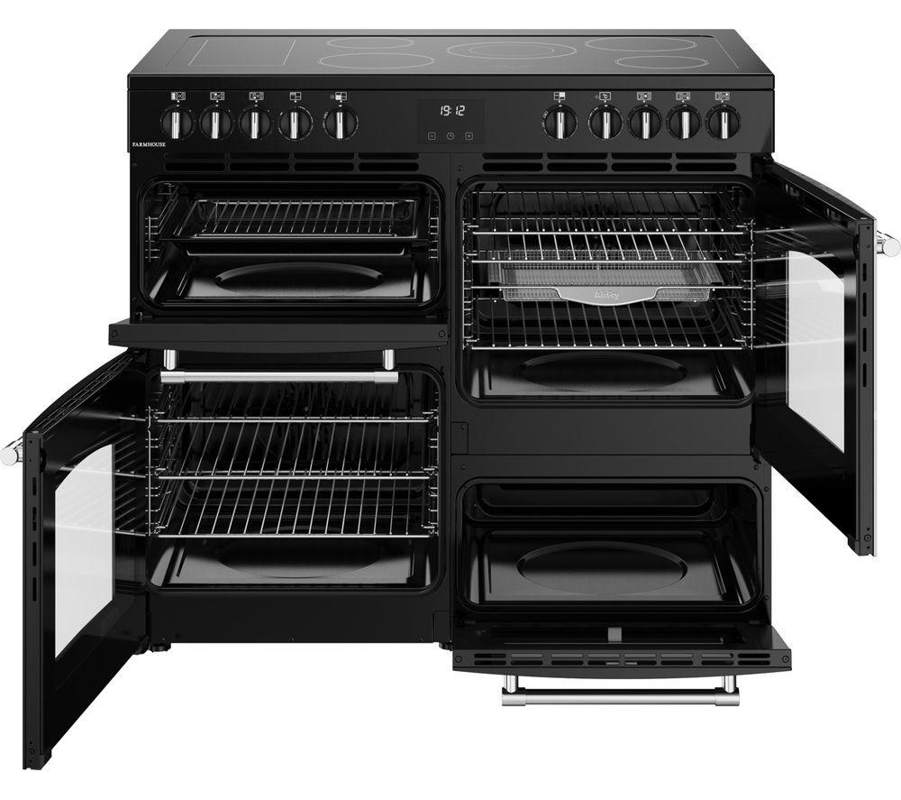 BELLING Farmhouse 100E Electric Ceramic Range Cooker - Black & Chrome image number 7 of 15