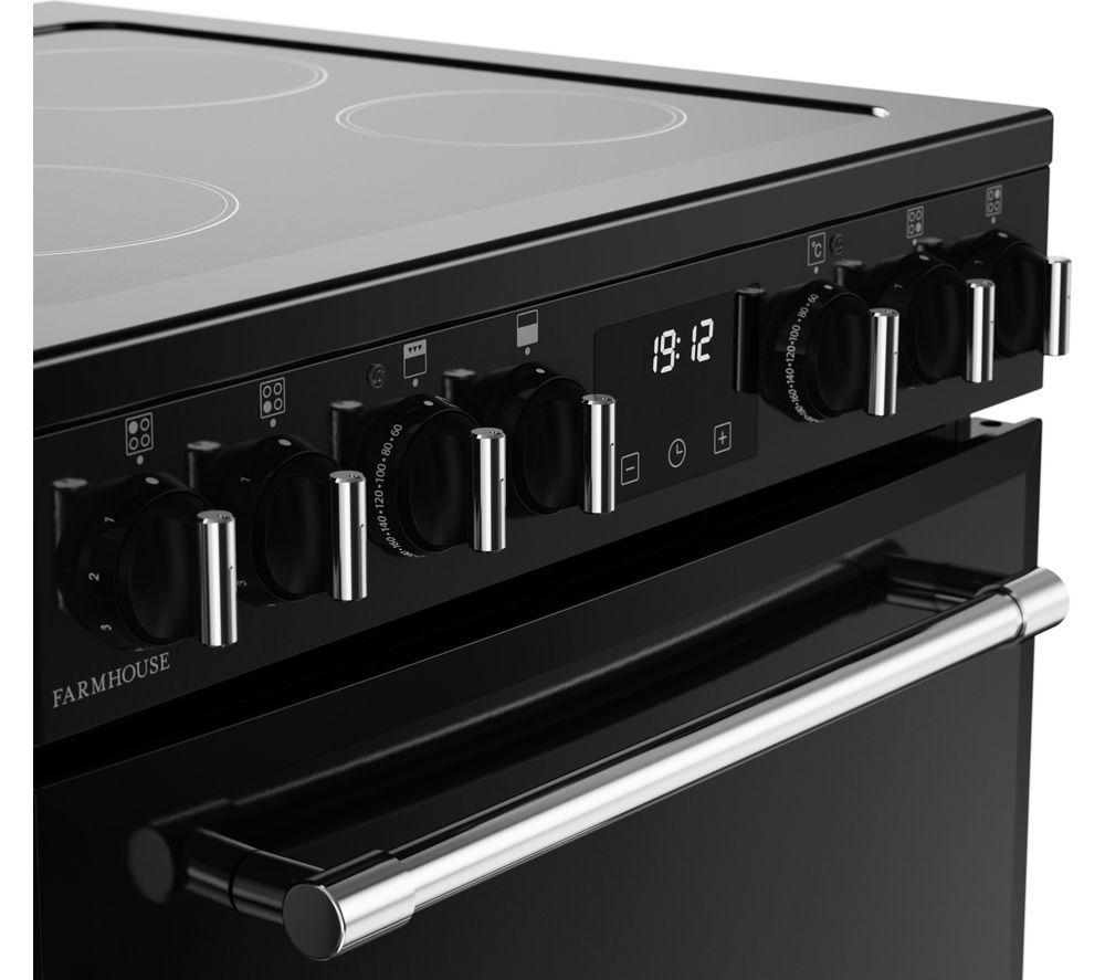 BELLING Farmhouse 60E Electric Ceramic Cooker - Black & Chrome image number 5 of 14