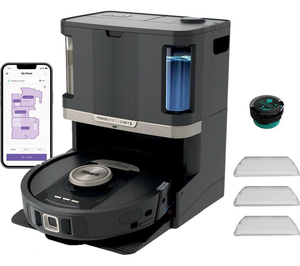 SHARK PowerDetect NeverTouch Pro RV2800ZEUK 2-in-1 Robot Vacuum Cleaner – Black, Black