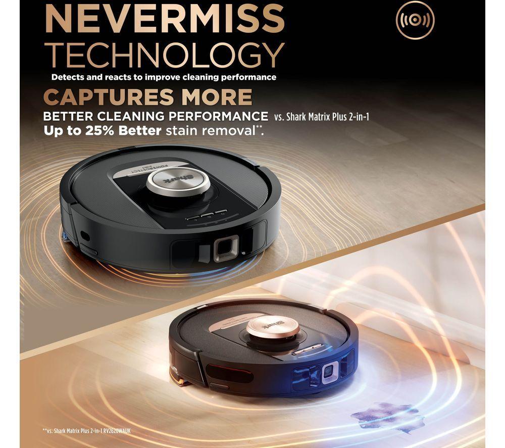 SHARK PowerDetect NeverTouch Pro RV2800ZEUK 2-in-1 Robot Vacuum Cleaner - Black image number 4 of 11