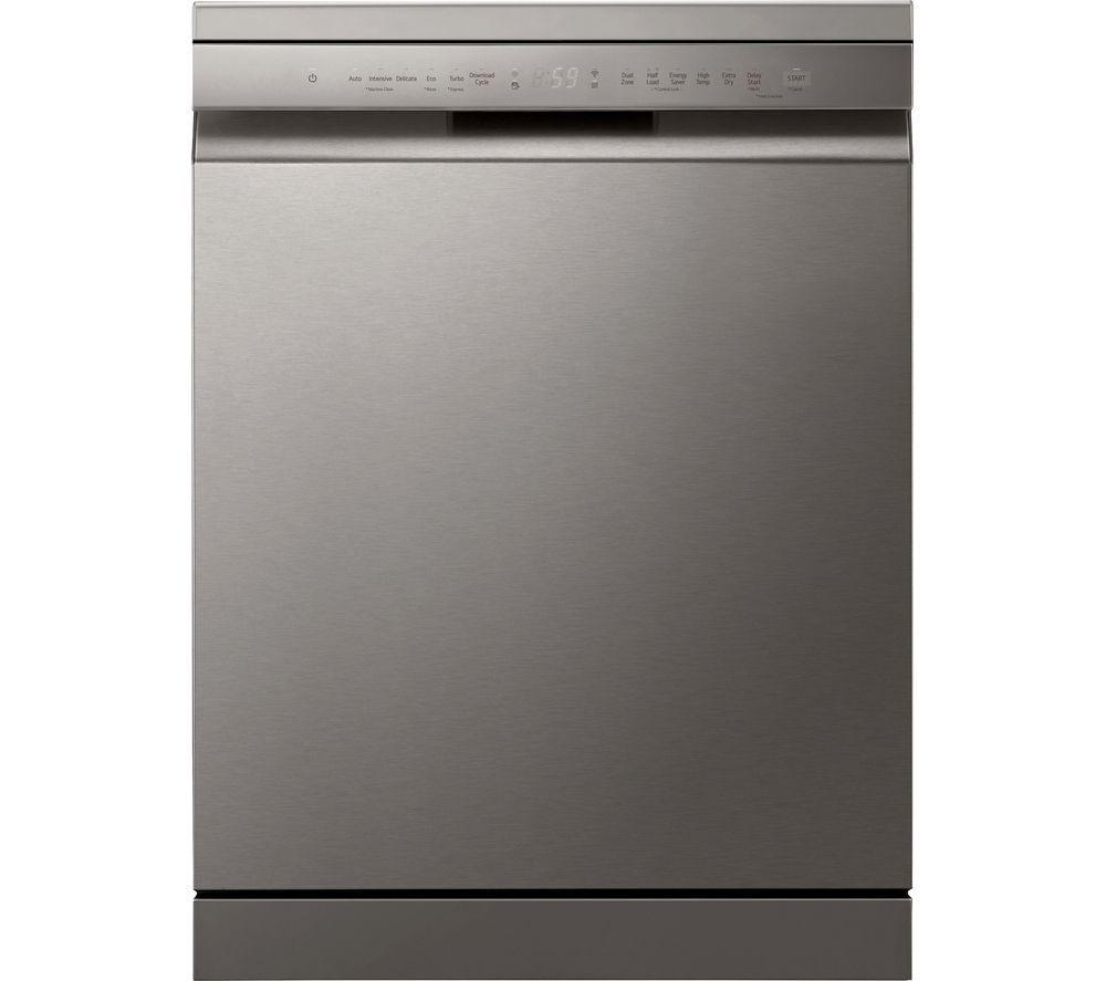 LG QuadWash DF355FP Full-Size WiFi-enabled Dishwasher – Platinum Silver, Silver/Grey