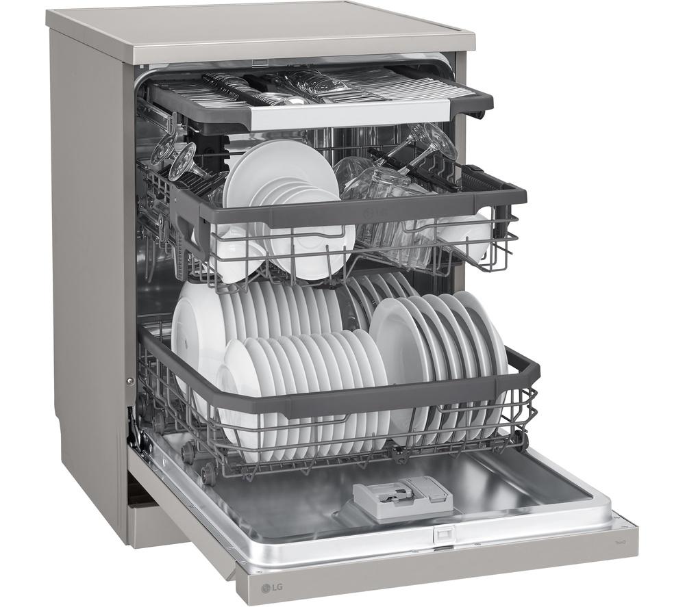 LG QuadWash DF355FP Full-Size WiFi-enabled Dishwasher - Platinum Silver image number 9 of 13