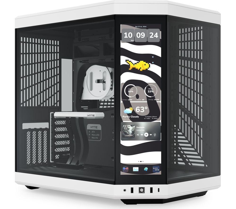 HYTE Y70 Touch Infinite E-ATX Mid-Tower PC Case - Black & White
