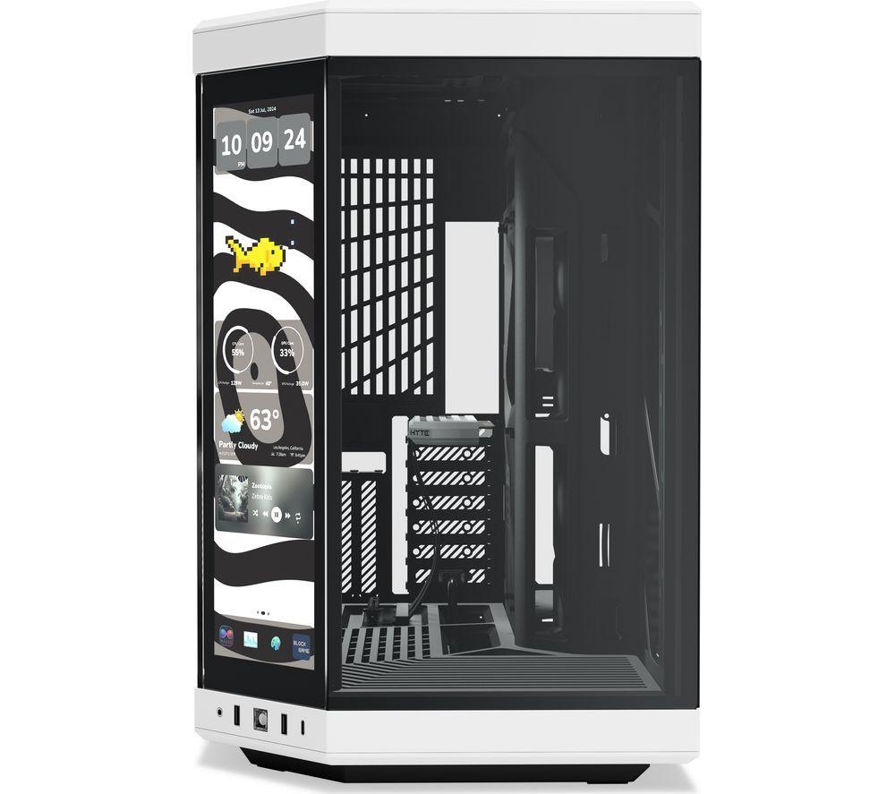 HYTE Y70 Touch Infinite E-ATX Mid-Tower PC Case - Black & White image number 3 of 4