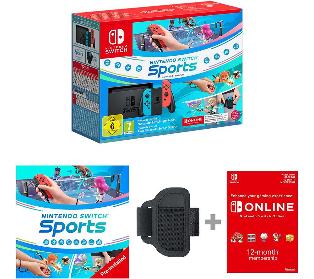 Switch Neon Red & Blue, Sports & Nintendo Switch Online 12 Month Membership