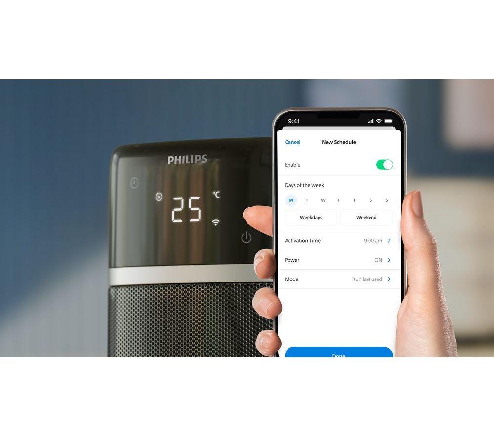 PHILIPS CX5120/11 Portable Smart Ceramic Tower Fan Heater - Dark Grey image number 5 of 9