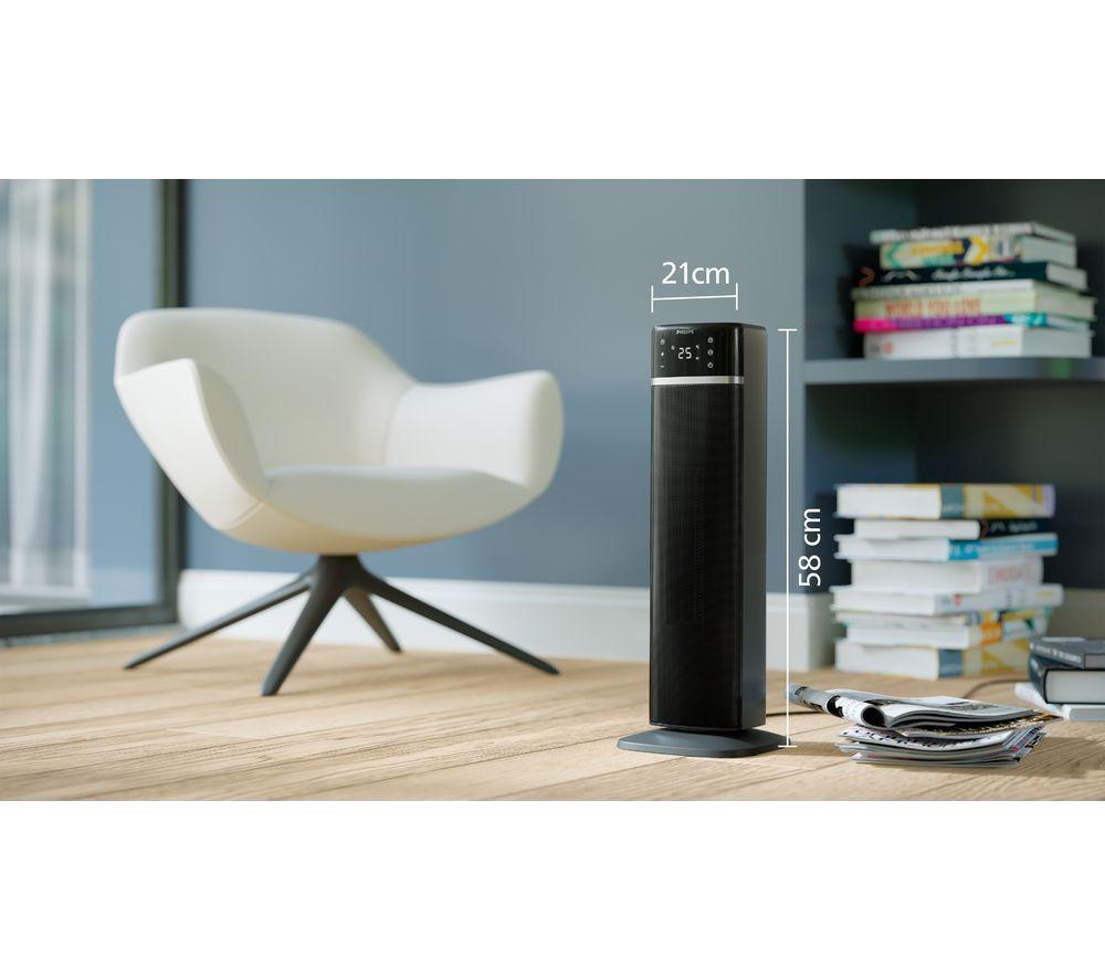 PHILIPS CX5120/11 Portable Smart Ceramic Tower Fan Heater - Dark Grey image number 7 of 9