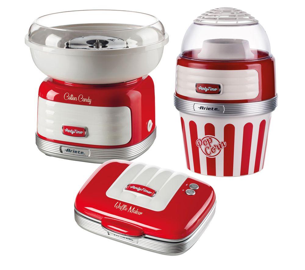 Ariete Party Time Arpk43 Cotton Candy, Waffle & Popcorn Maker Set - Red