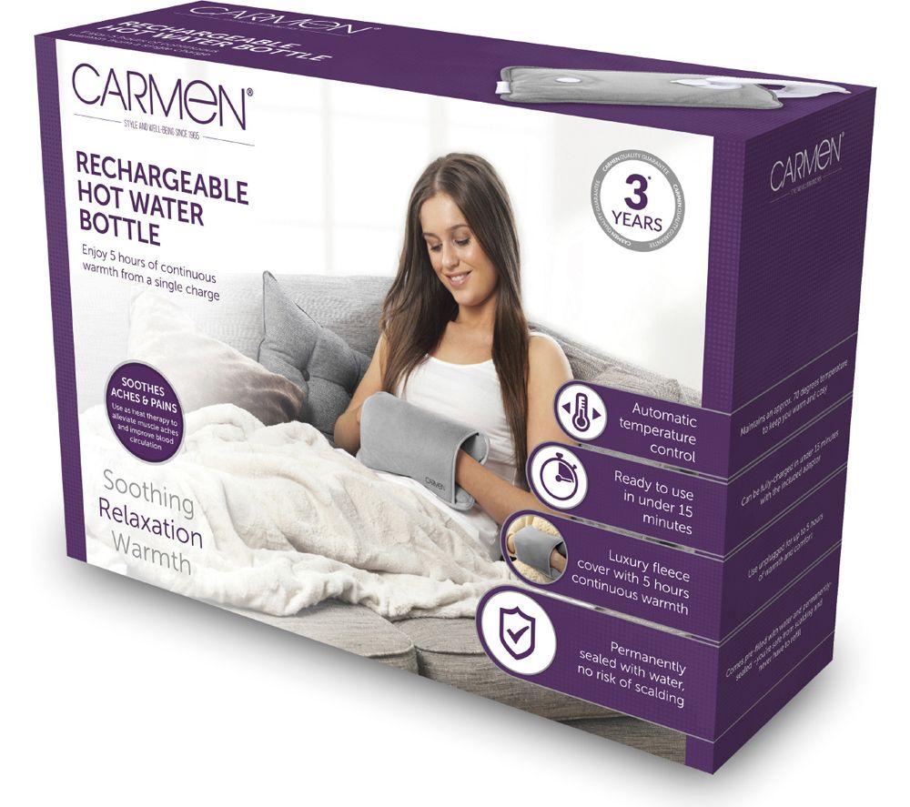 CARMEN Spa Rechargeable Hot Water Bottle - Grey image number 6 of 6