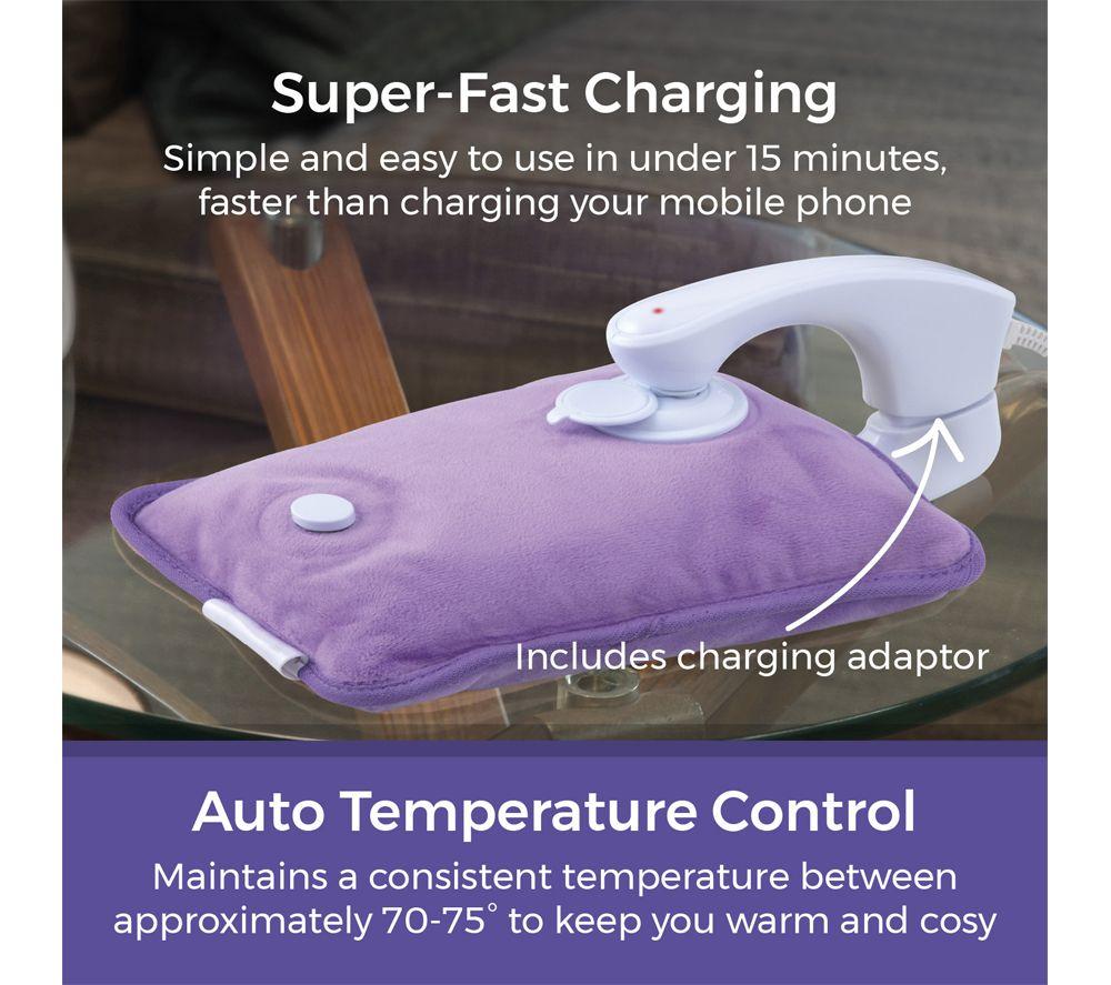 CARMEN Spa Rechargeable Hot Water Bottle - Lilac image number 2 of 5