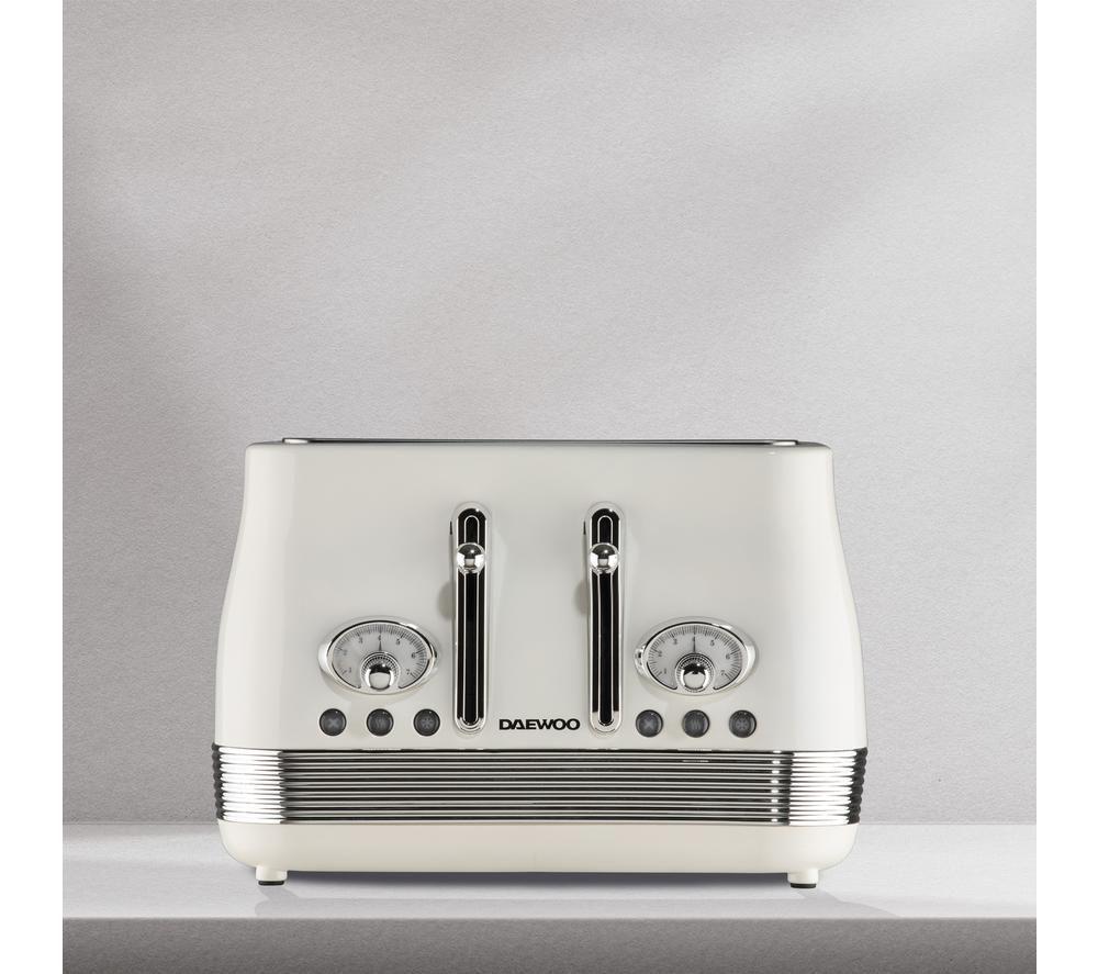 DAEWOO Denver SDA2746GE 4-Slice Toaster - Cream image number 3 of 4